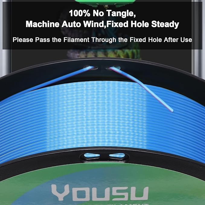 YOUSU 3D Printer Filament Silk PLA Filament Rainbow Color,1.75mm Tri Color Filament 6 * 1kg Pack.