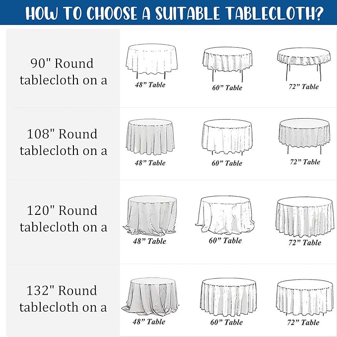 8 Pack Premium Round Tablecloth 90 Inch Round Table Covers Washable Polyester Fabric Round Table Clothes for Wedding Party Reception Banquet Buffet Restaurant (Royal Blue, 90 Inch)
