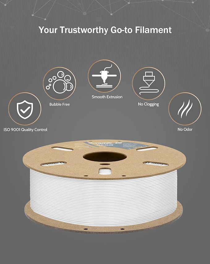 DURAMIC 3D PLA+ Filament 1.75mm 2Kg Black + White, PLA Plus Filament 2 Pack 1kg Spool(2.2lbs) Tougher and Stronger, Dimensional Accuracy Probability +/- 0.02mm