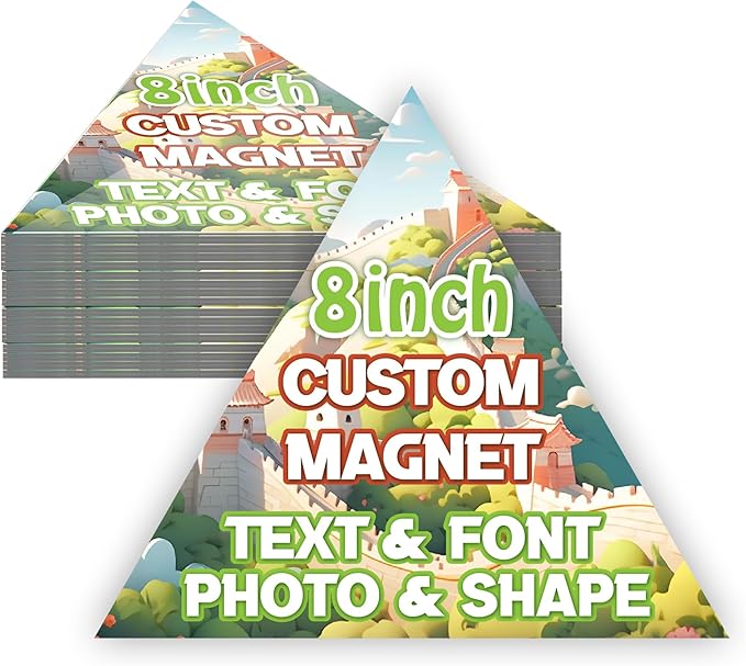 KETABAO – 8" Create Your Own Triangle Photo Magnet – Customized Magnetic Photo Frames for Refrigerators, Storage Cabinets and Cars