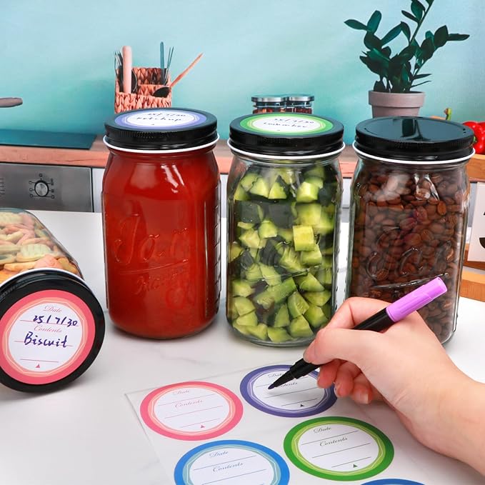 QAPPDA Wide Mouth Mason Jars 32 oz 12 Pack, Large Glass Jars Canning Jar with Lids for Pickling, Storage Food, Meal Prep, Jams, and Spices
