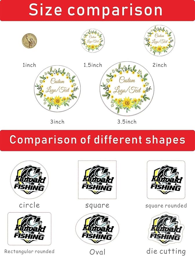 Custom Stickers for Weddings, Birthdays & Businesses - Personalized Labels with Your Logo - Waterproof, Fade and Heat Resistant - Pack of 100-1000 (Wreath O, 2.5 Inch)