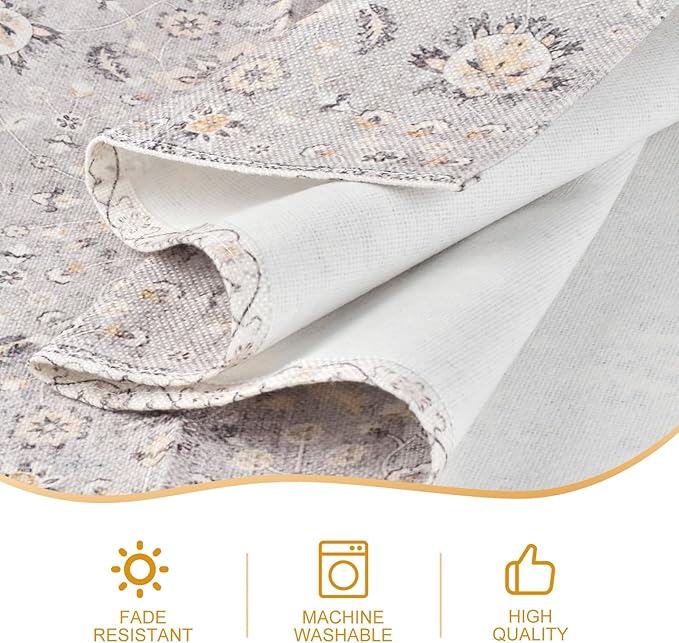 Snycler Table Runner Boho Table Runners Vintage Elegant Farmhouse Table Center Linen Decor for Home Dining Party Entrance (13x48 Inch) Gray