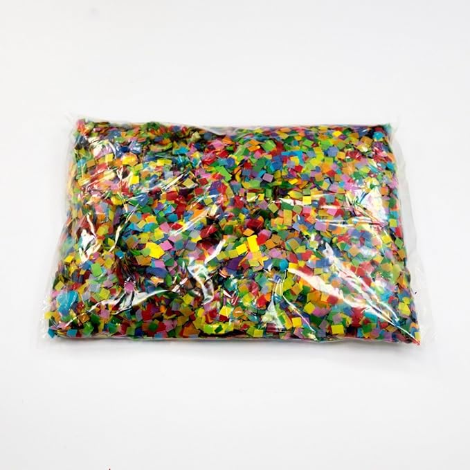 Biodegradable Tissue Confetti Squares, Multicolor Color – Ultimate Confetti Fluttering Tissue Paper Squares for Confeti Cannon & Launcher Use, Table Decorations, and More (20 Handfuls per Bag, 1 lb)