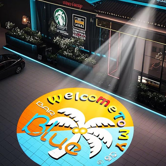 50W LED Logo GOBO Projector DJ Effect Light Including Free Custom Glass GOBO to Project Image for Advertising Business Hotel Company Store Wedding Indoor and Outdoor Use (50W)