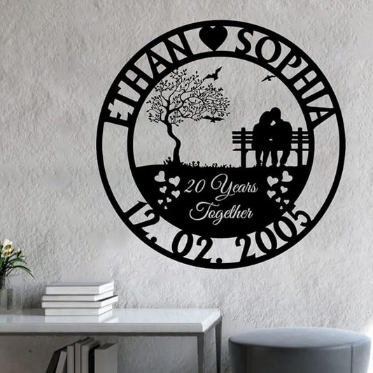 NAZENTI Personalized Metal Sign Wedding Gift, Wedding Gift, Family Name Sign, Outdoor Name, Anniversary, Home Décor