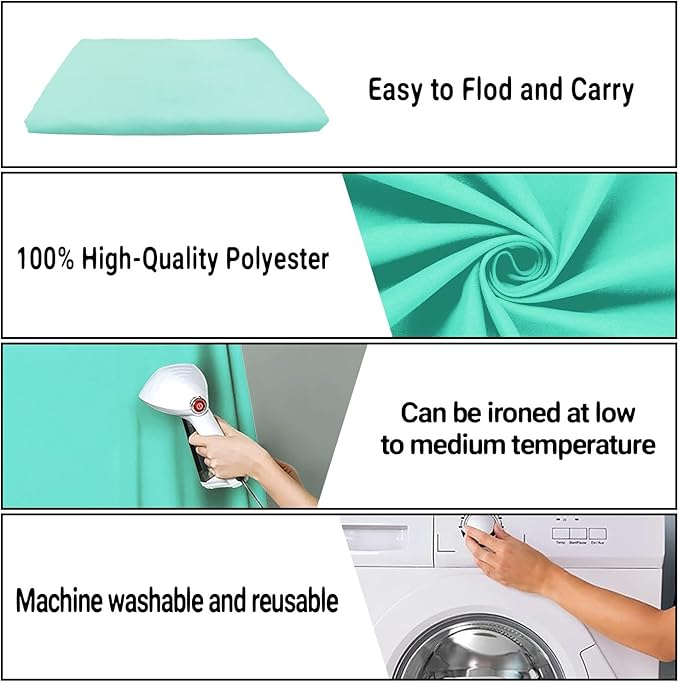 6x9FT Light Blue Screen Backdrop for Photography, Aqua Blue Photo Background Curtain Seamless for Video Meeting Photoshoot Party
