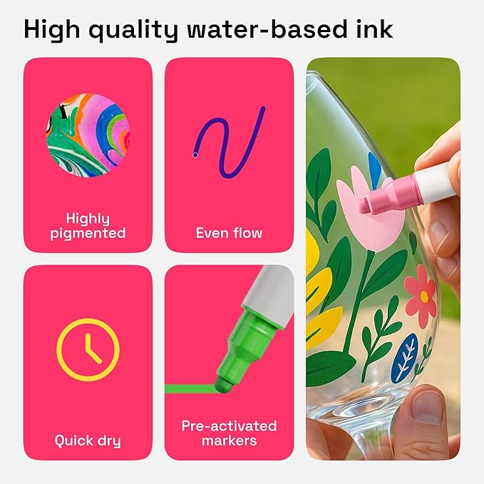 ARTISTRO 120 Acrylic Paint Pens, Acrylic Paint Markers, Fabric Markers for Textile, Canvas, Rock, Glass, Wood, Paper, Pumpkin, DIY (Dual Tip Dot + Fine, 120)