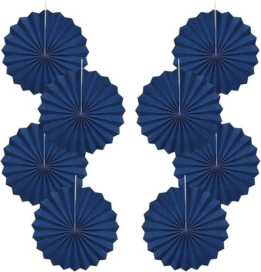 Blue Party Decorations,Blueberry Party Decorations Decorations Party Paper Fans Bulk 12in,Graduation Decoration Classroom Decor, Western Themed Party Decorations 30 Color DIY Set （Deep Blue）