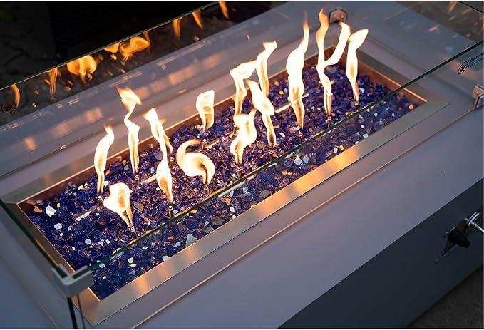 Stanbroil 10 Pound Fire Glass - 1/4 inch Reflective Tempered Fire Glass for Fireplace Fire Pit, Cobalt Blue Reflective