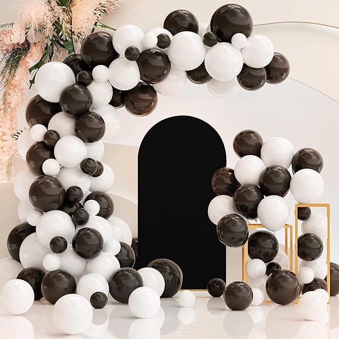 7.2FT Wedding Arch Covers Arch Backdrop Cover Arch Stand Covers Set Arch Cover Spandex Fabric Stretchy Backdrop for Wedding Birthday Party Decoration Baby Shower (Black, Cover Only)