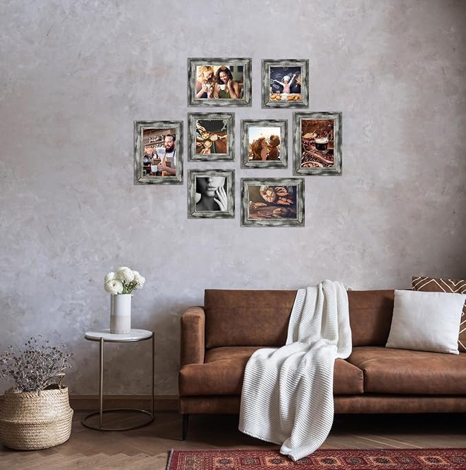 4x6 Picture Frames Set of 4 Vintage Photo Frame, Rustic Retro Photo Frame with Real Glass,Decorative Art Wall Mount and Tabletop Display Family Friends Wedding Gift