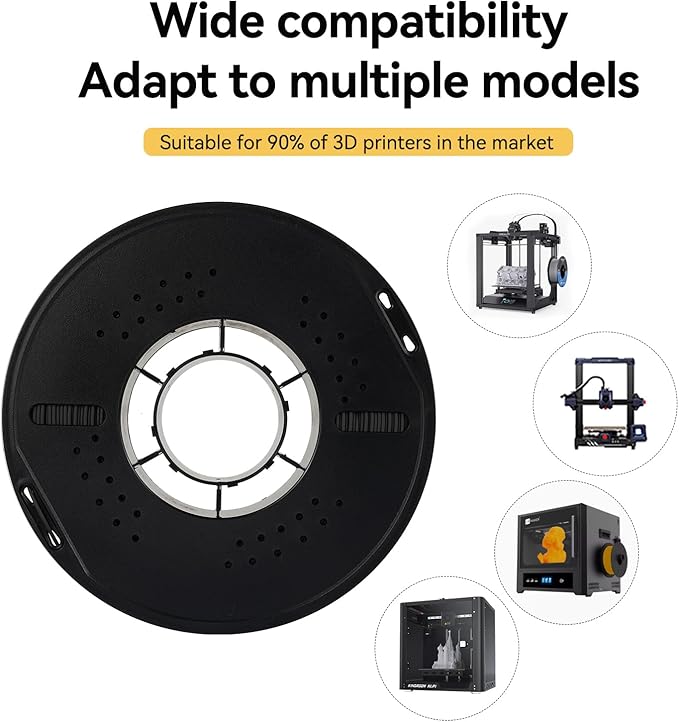 Kingroon Nylon PLA-CF Filament Carbon Fiber PA6 3D Printer Filament 1.75mm, Strong & Low Moisture Sensitive Fit Most FDM 3D Printers, 1KG(2.2lbs) Spool Black