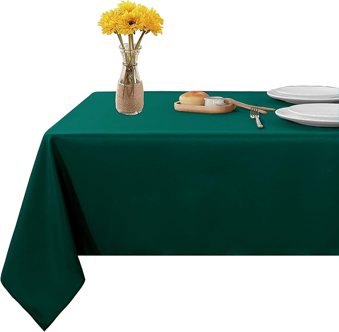 Fitable Square Tablecloth 60x60 inch Tablecloth Stain and Wrinkle Resistant Washable Polyester Table Cloth for Buffet Parties and Camping, Green