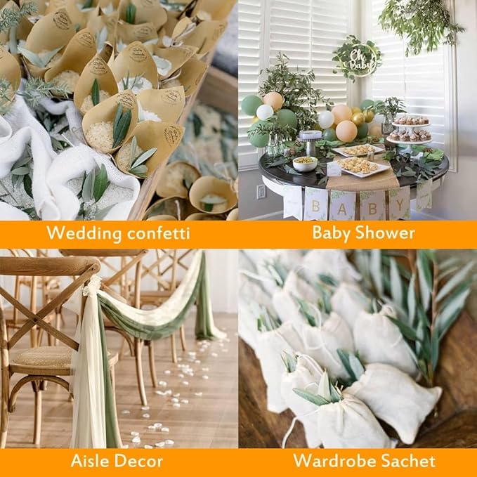 Real Dried Ivory White Hydrangea Flower & Eucalyptus Petals - 3000+ Natural Fragrant Confetti for Wedding, Flower Girl Baskets, Aisle Decor, Scented Sachets, Spring Potpourri Bags, Air Freshener