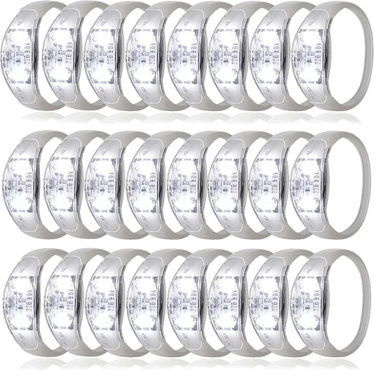 100 Pcs LED Bracelets Sound Activated with Flashing LED Strobe Music Control Light Up Bracelets for Rave, Game Prizes, Birthday Party Favor,Valentine's Day gift