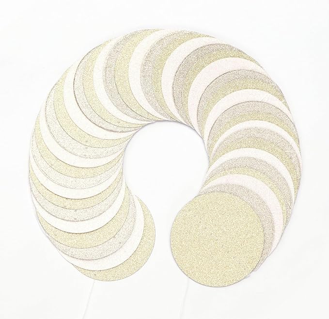 Champagne Gold White Party-Decorations Streamers - 52Ft Hanging Birthday Paper Garland Banner,Christmas Wedding Baby Bridal Shower Bachelorette Engagement Graduation Supplies Backdrop Decor Hugtmr