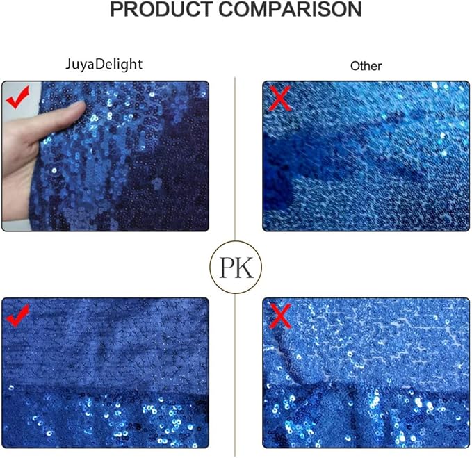 Sequin Backdrop Curtain,Glitter Non-Transparent Sequin Photography Background Backdrop Curtain for Birthday Party Wedding Festival Ceremony 6FTx8FT (Navy Blue)