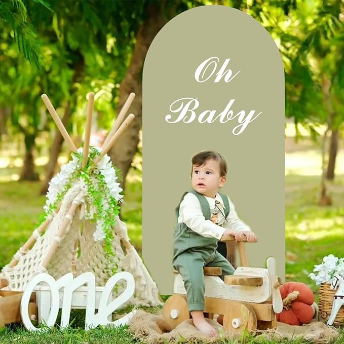 Sage Arch Cover Green Wedding Arch Stand Covers 6FT Arched Backdrop Cover Spandex Arch Covers Stretchy Backdrop for Arch Wall Panels Chiara Back Drop Cover Baby Shower Party Decorations