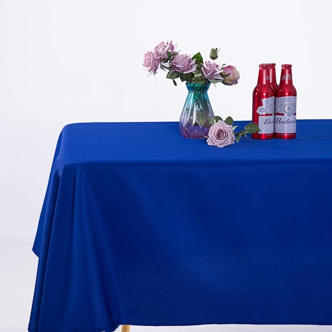 Ascoza 2pack 60x102 Inch Royal Blue Rectangular Tablecloth 6 Feet Table Cloth in Polyester Fabric for Wedding/Banquet/Restaurant/Parties
