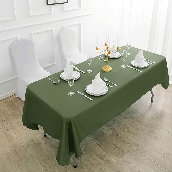 Rectangle Tablecloth 60x120 inch Washable Polyester Fabric Table Cloth for Wedding Party Dining Banquet Decoration（60x120, Willow）