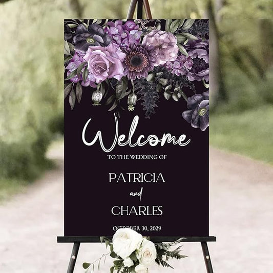 Gothic Wedding Welcome Sign - Dark Romantic Gothic Ceremony Sign
