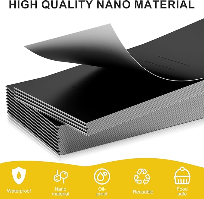 Polymer Material Reusable Napkin Band, Glue-Free Tear-Proof Water Resistant Oil-Proof Napkin Bands Set of 200(Front Black Color and Back White), 6 Adjustable Sizes Napkin Rings