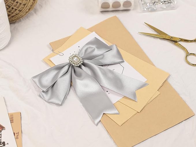 Silver Satin Ribbon 1-1/2 inch X Continuous 100 Yards, Single Face Polyester Ribbon Perfect for Gift Wrapping, Flower Bouquet, Wedding Decor, Crafts, Bow Making, Sewing and More