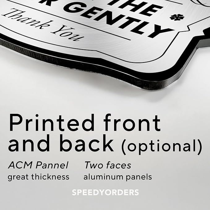 SPEEDYORDERS Custom Metal Signs, Personalized Aluminum Signs, 36x24 In, Brushed Silver, Words & Quotes, Home Decor, Business Signage