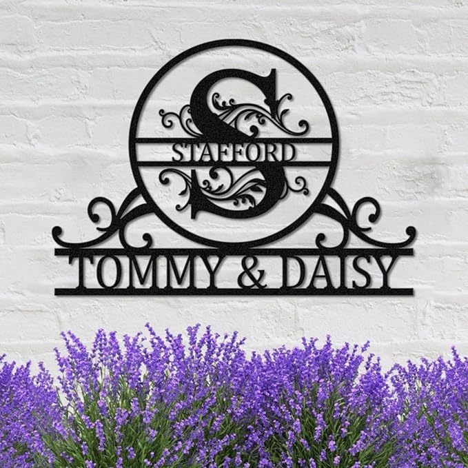 Personalized Metal Name Sign – Custom Last Name & Monogram Wall Décor for Home, Outdoor, or Office, Unique Metal Signs for Weddings, Housewarming, and Family Gifts