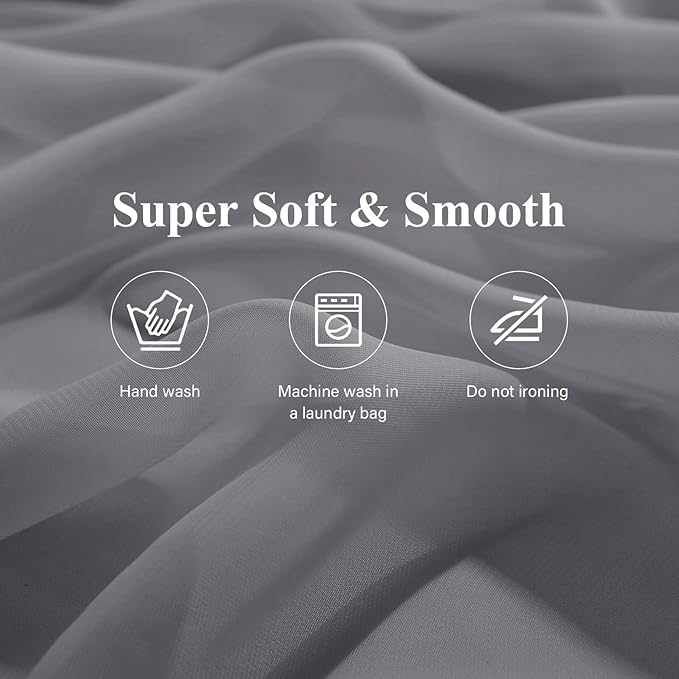 2 Pack 10 Ft Chiffon Table Runner Grey Gauze Long Table Runners 27x120 Inches Sheer Tulle Table Runner for Rustic Wedding Reception Bridal Shower Decorations Birthday Party