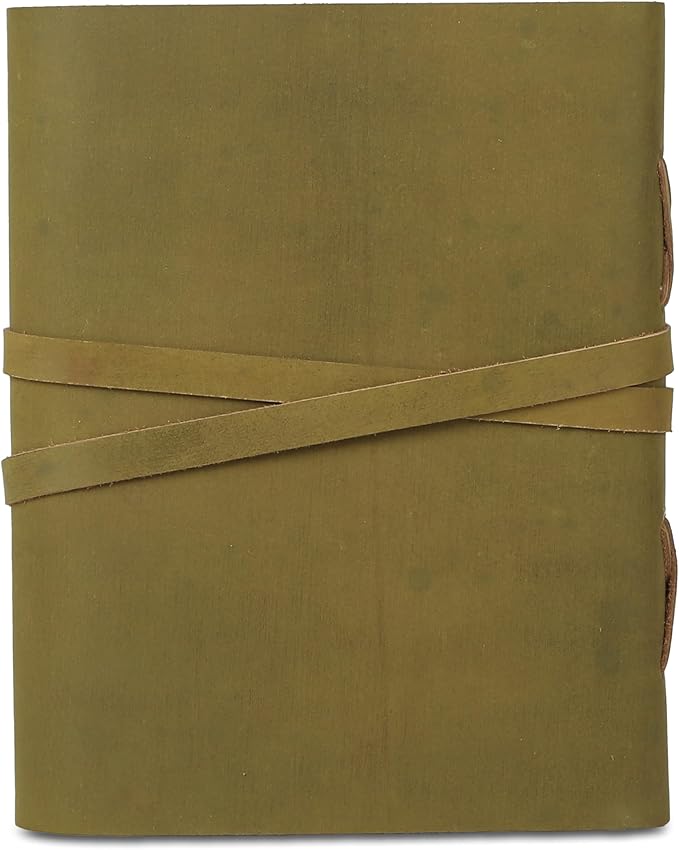 Leather Journal with Lined and Unlined Deckle Edge Paper 8x6 inch and Vintage Key | Handmade Writing Notebook Diary | Bound Daily Notepad for Men & Women Medium, Sketch/Writing pad for Artists
