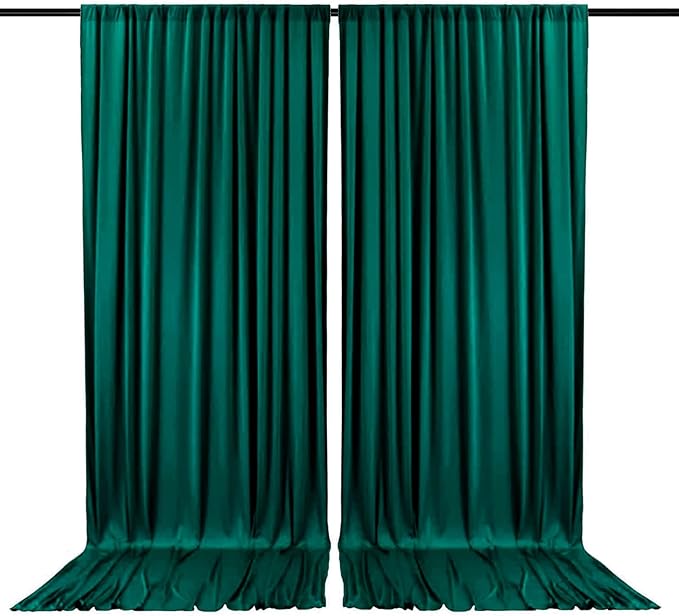 2 Panels Lake Green Backdrop Curtain, 10 x 10 Feet Background Curtains for Parties, Weddings, Baby Showers, Bachelorette Halloween, Christmas Birthday Party Photoshoot Backdrop Curtains Decorations