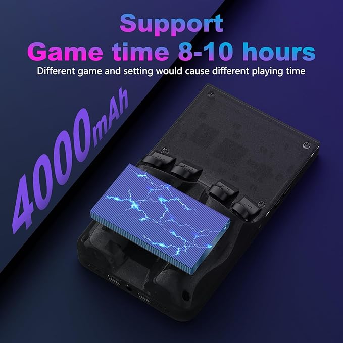 R36MAX Retro Handheld Game Console, 4.0 Inch 720x720 IPS Screen, Built-in 22,000+ Classic Game, Portable Hand Held Open Source Linux System, 4000mAh Battery Retro Gaming Console (Black 128GB)