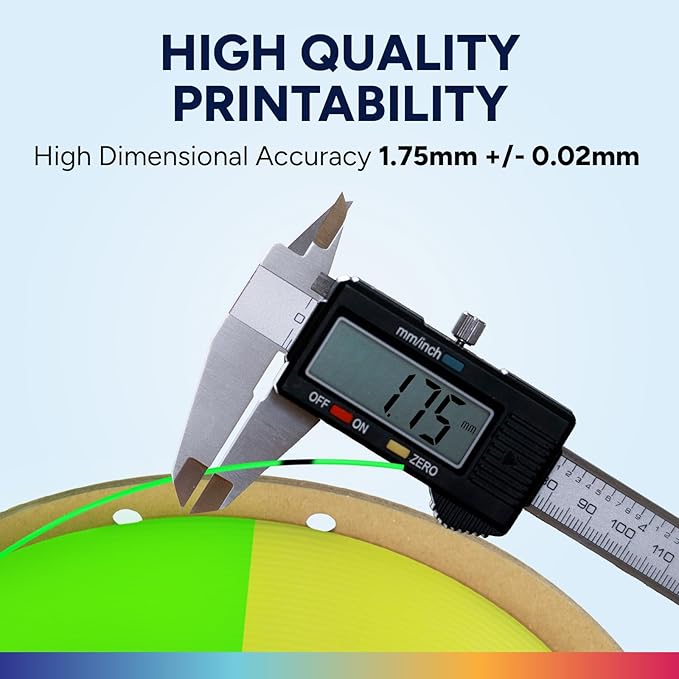 OVERTURE Glow PLA Filament 1.75mm 3D Printer Filament, 1kg Spool (2.2lbs), Dimensional Accuracy +/- 0.02 mm, Fit Most FDM Printer (Glow Yellow)