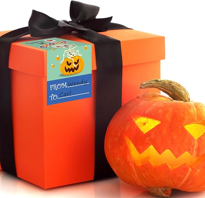 Fancy Land Halloween Stickers to from Name Gift Tags Happy Halloween Envelope Seals for Goodie Bags Boxes Party Decor Supplies 300Pcs