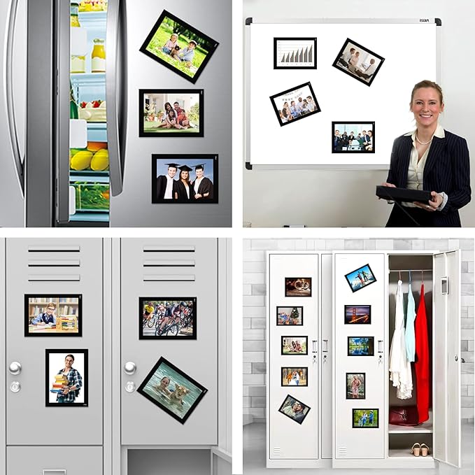 Magnetic Picture Frames for Refrigerator (4"X6",30 Pack),Magnet Photo Frame Pockets/Greeting Card Sleeve,Decorations for Lockers