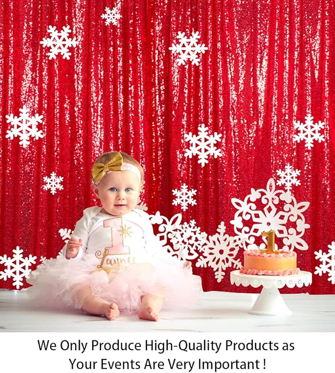 ShinyBeauty Red Sequin-Backdrop-20FTx10FT Sequin Fabric Backdrop for Photoshoot Red Wedding Drapes Heavy Duty Backdrop 10FT Glitter Backdrops Happy Birthday, Baby Shower Background
