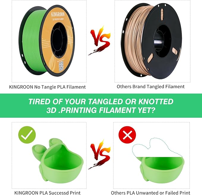 Kingroon PLA Filament 1.75mm 3D Printer Filament Bright Green Pla Filament 1kg Filament Dimensional Accuracy +/- 0.02mm, Fit Most FDM Printer,Green Apple