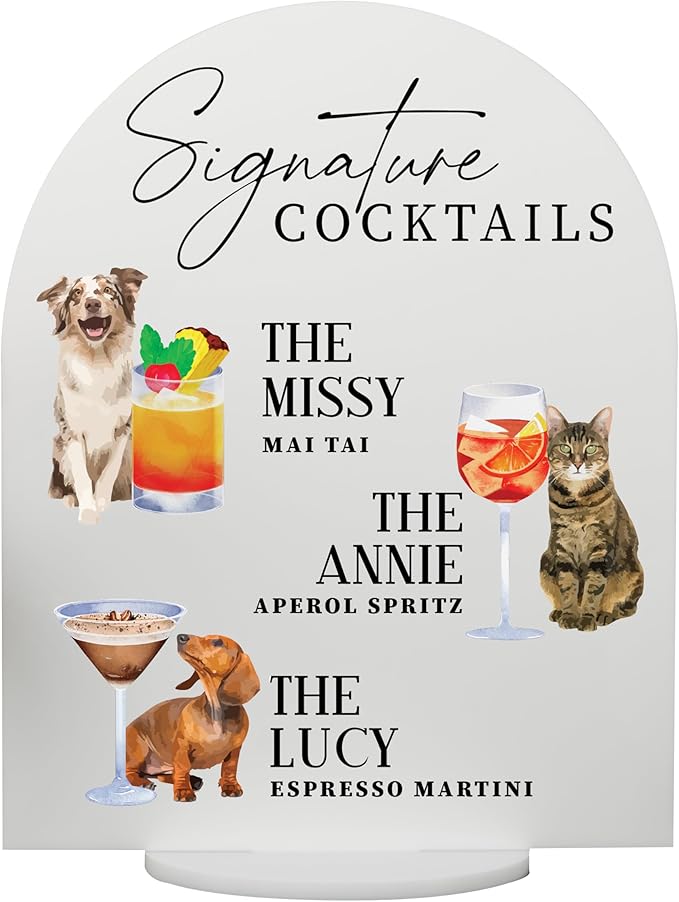 Pet Signature Drink Wedding Signs