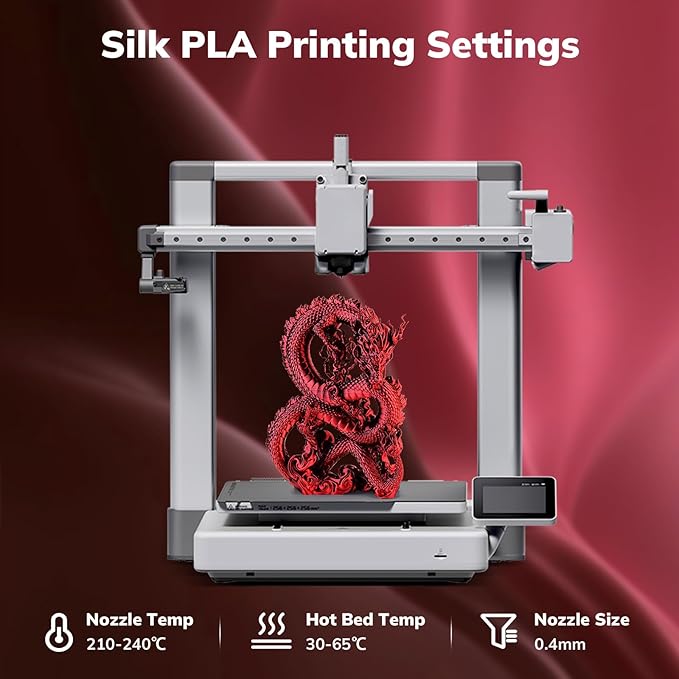 AMOLEN Silk PLA 3D Printer Filament, Silk Dual Color Red Black PLA Filament 1.75mm, Shiny Coextrusion PLA Filament, Color Change 3D Printing Filament 1KG/2.2lb