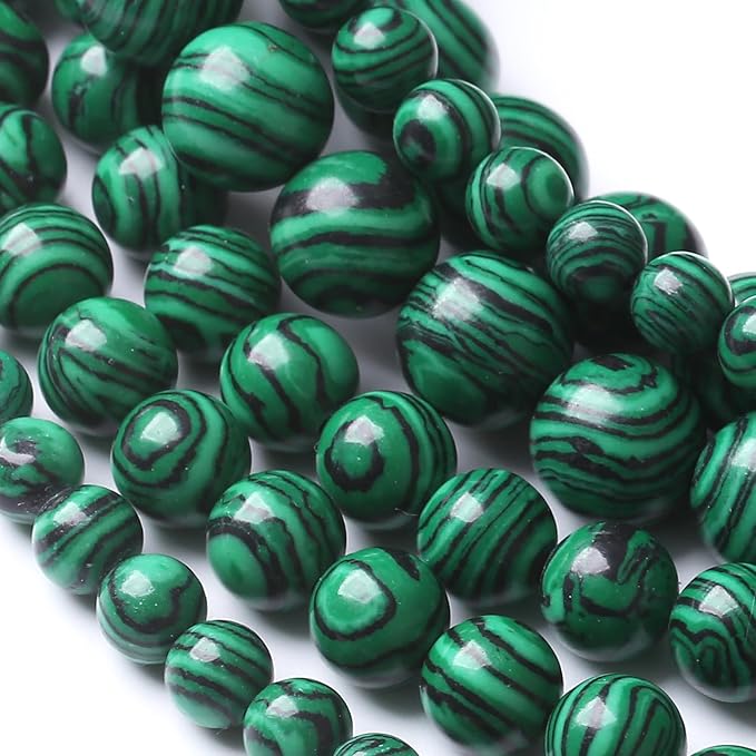 Turquoise Stone Beads Gemstone Round Crystal Energy Jade Beads Stone Beads for Jewelry Making DIY Bracelet Necklace Jewelry Making 1 Strand 15.5inch 35PCS 10MM