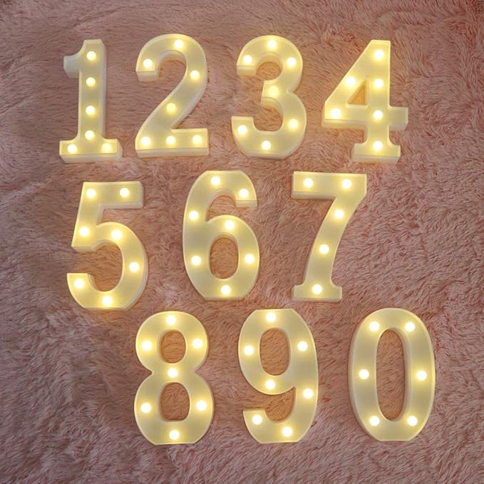 MUMUXI Marquee Light Up Letters | Large Light Up Numbers | Battery Powered and Bright with Every Letter of The Alphabet | for Wedding, Birthday, Party, Celebration, Christmas or Home Decoration (2)