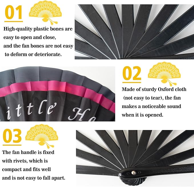 Custom Fans with Your Photo/Text - Personalized Folding Hand Fan for Line Dancing, Weddings, Parties | Decorative Gift for Women, Church Events & Dance Performances (20, 10 Inch)