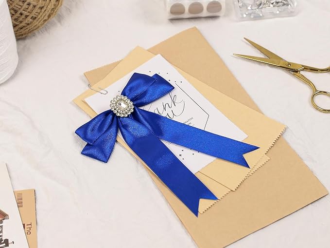 Royal Blue Satin Ribbon 1 inch X Continuous 100 Yards, Single Face Polyester Ribbon Perfect for Gift Wrapping, Flower Bouquet, Wedding Decor, Crafts, Bow Making, Sewing and More