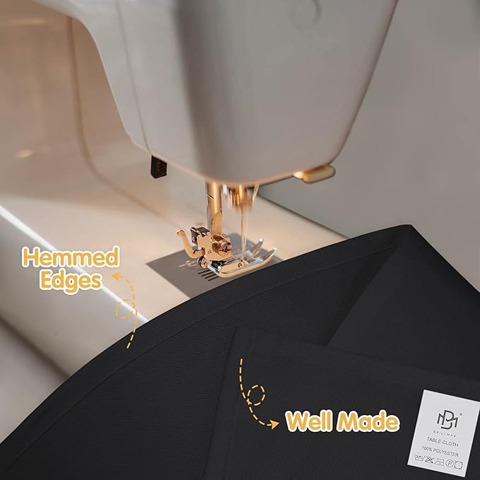 BRILLMAX 8 Pack Black Tablecloths for 8 Foot Rectangle Tables 60 x 126 Inch - 8ft Rectangular Bulk Linen Polyester Fabric Washable Cloth Cover for Wedding Reception Banquet Birthday Party