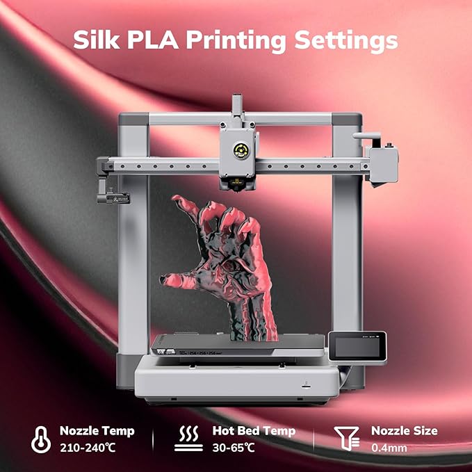 AMOLEN Silk PLA 3D Printer Filament, Dual Color Pink Black PLA 1.75mm, Shiny Color Change Filament 3D Printing PLA Filament for Most FDM 3D Printer, 1kg Spool(2.2lbs)