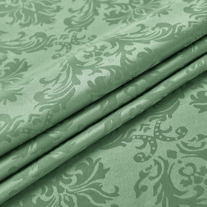 SASTYBALE Summer Tablecloth Rectangle, Spill-Proof Wrinkle Resistant Jacquard Fabric Table Cloth, Soft Polyester Damask Table Cover for Parties, Picnic, Dinner(52 * 70 inch, Oblong, Light Green)