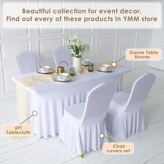 Ivory Cheesecloth Table Runner Set of 2 Runners 141 in Long Each Cream Gauze Table for Wedding Table Baby Shower Decorations or Bridal Shower Decor Table Cloth Modern Table Runner Boho Table Decor