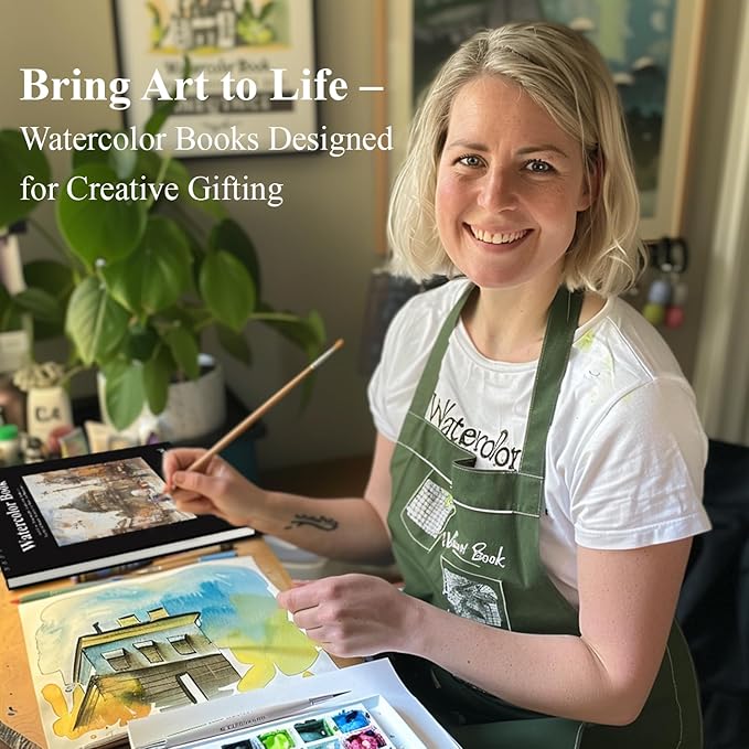 Watercolor Sketchbook 10"x12", 32 Sheets (64 Pages) Water Color Paper, 140lb/300gsm Watercolor Paper, Spiral Hardcover Watercolor Notebook for Painting, Water Color Sketch Books for Teens & Adults.